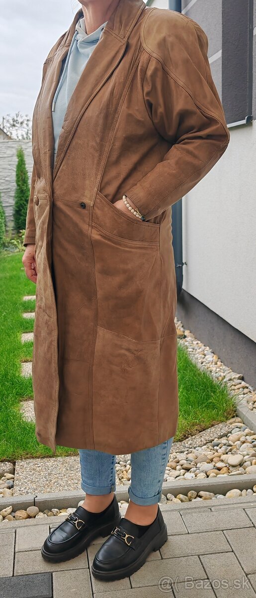 Dlhý kožený kabát - 3