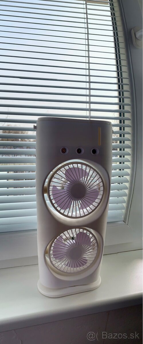 Mini USB ventilátor s 2 ventilátormi (tichý, LED) - 3