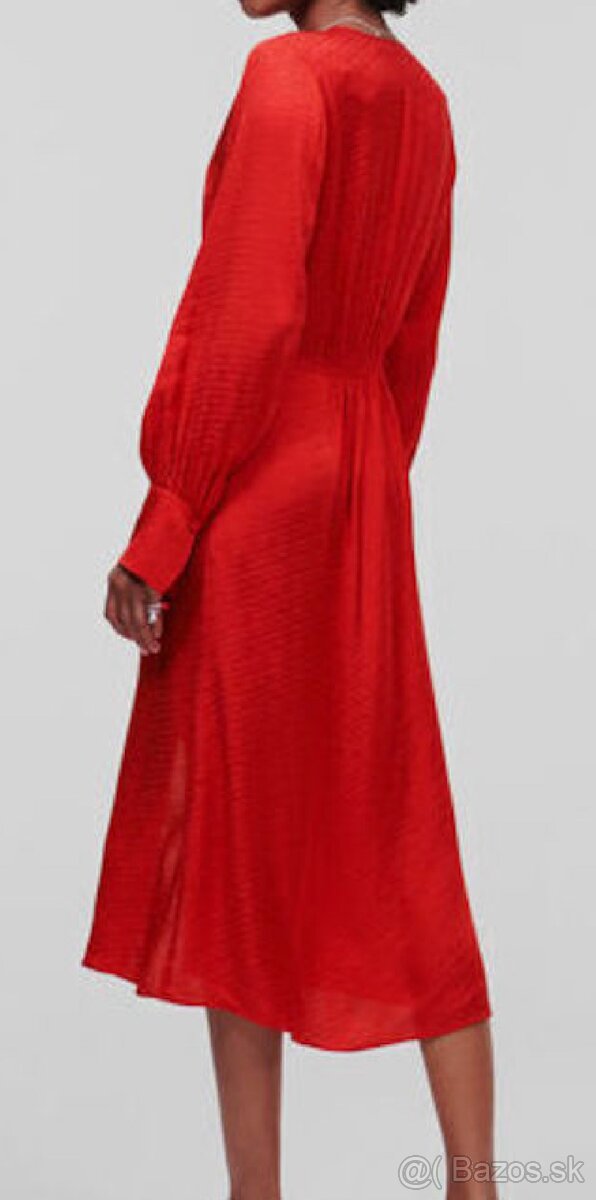 Karl Lagerfeld šaty jaquard červené - 3