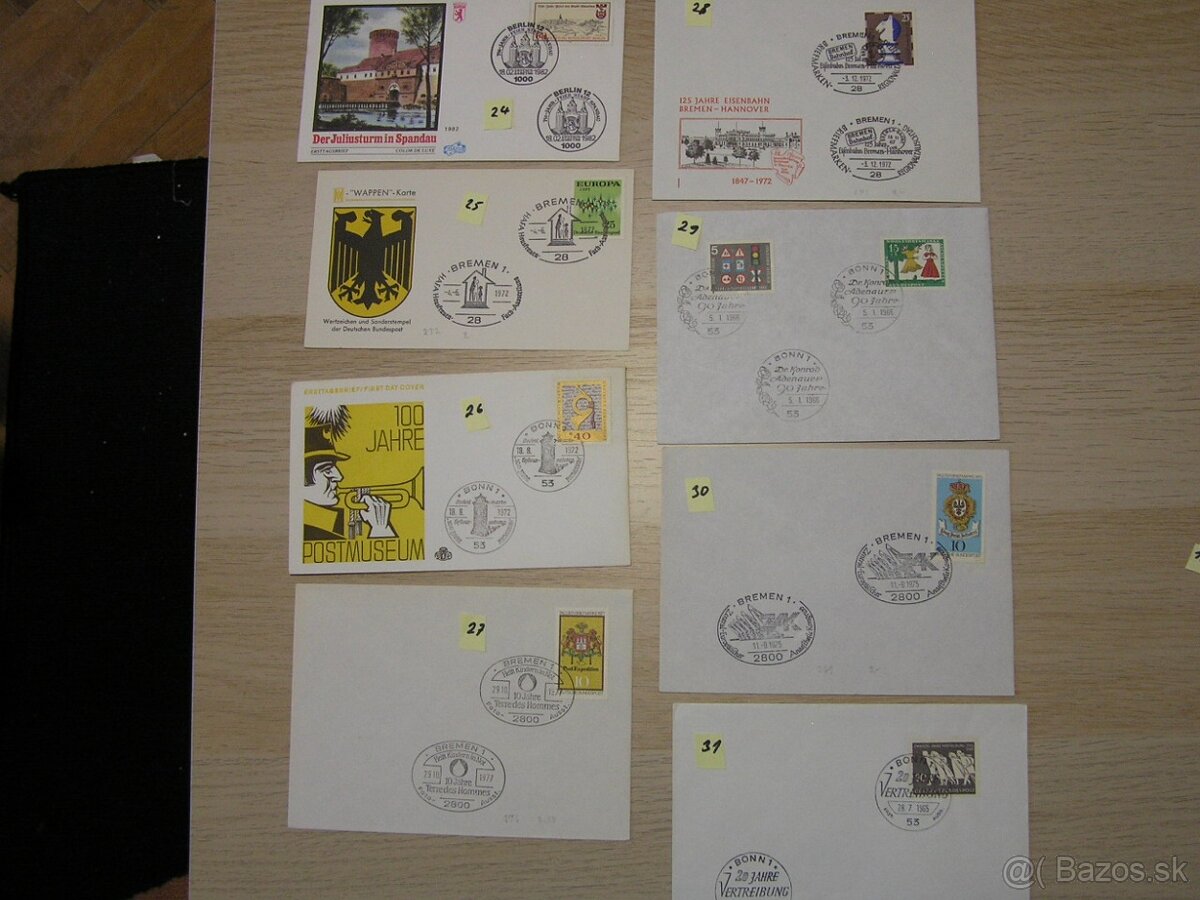 FDC OBÁLKY NEMECKO 0,30€/Kus - 3