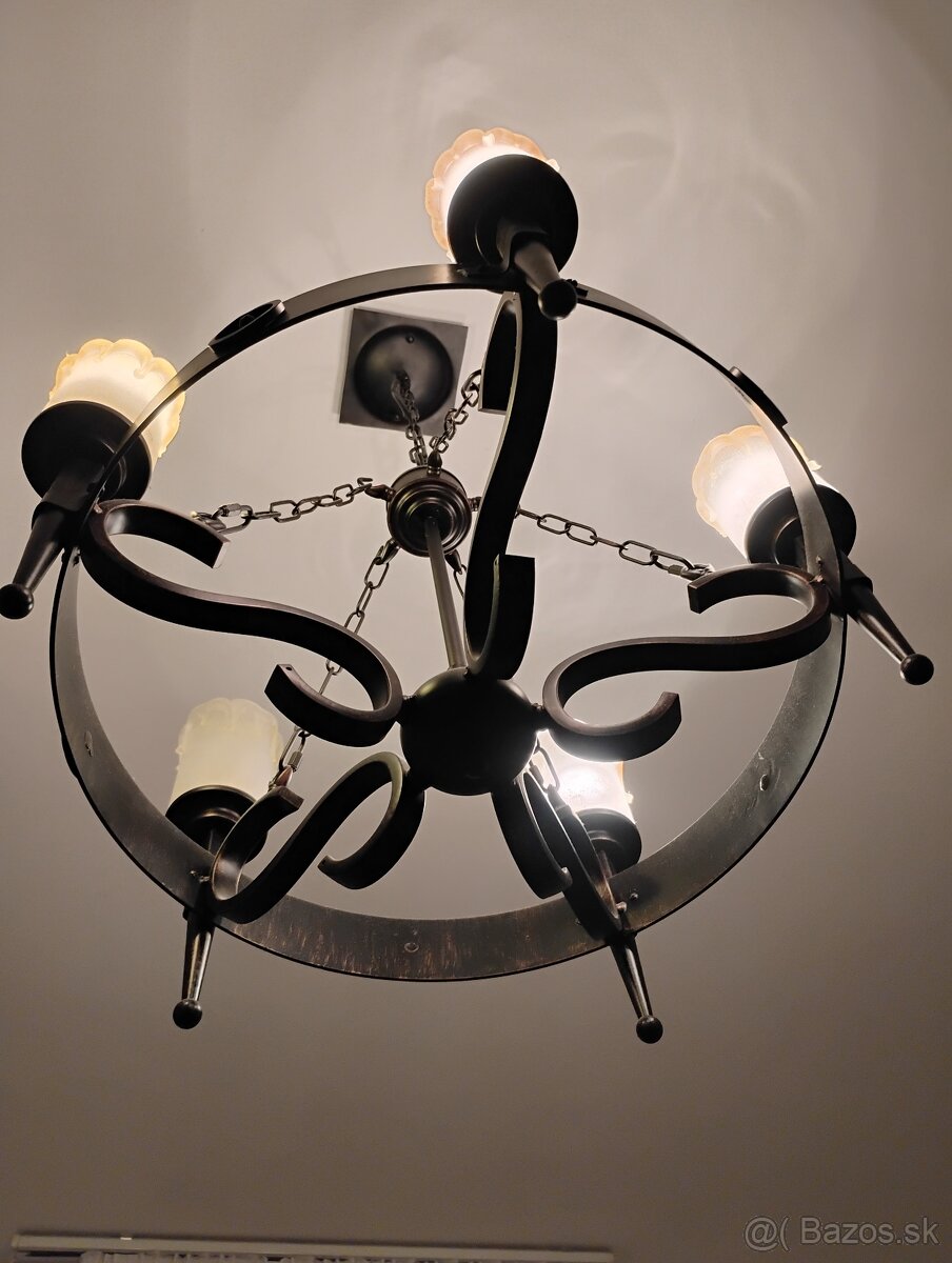 Predám závesný kovaný luster - 3