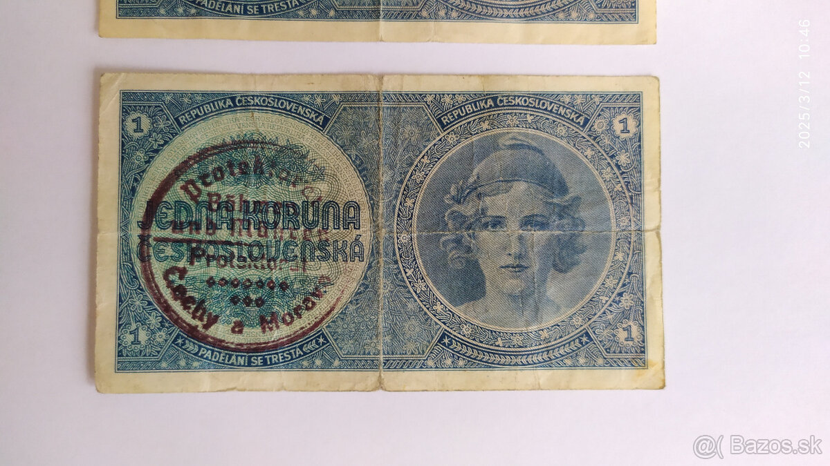 Bankovky Protektorát neperforované - 3