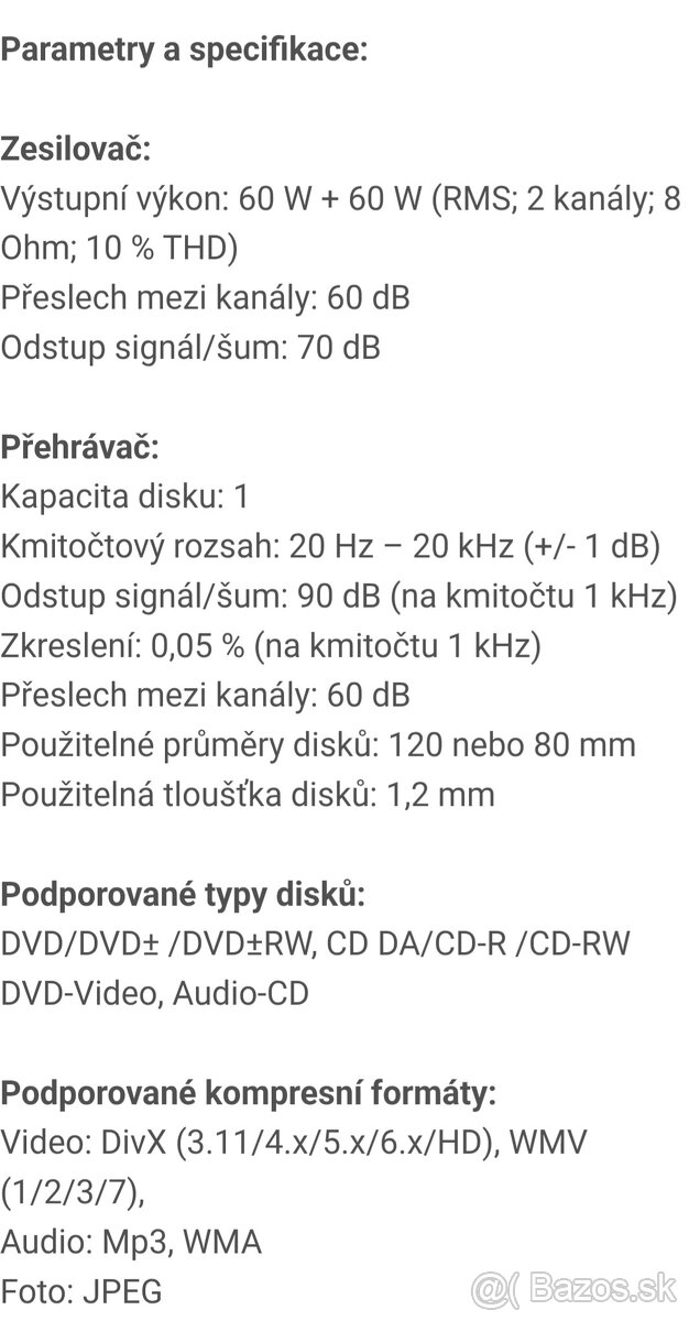 Predám mikro systém Samsung z DVD prehrávačom - 3