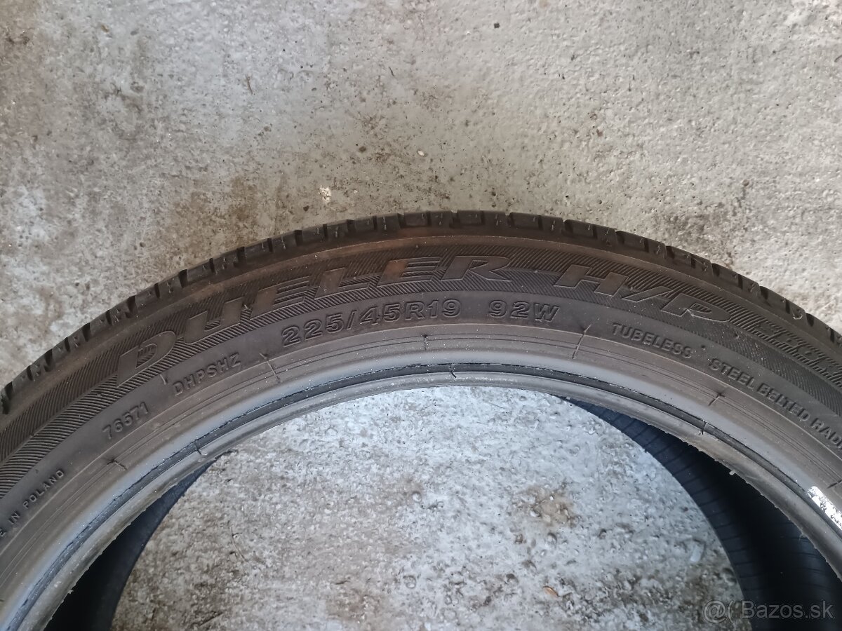 Predám letné pneumatiky Bridgestone 225/45r19 - 3