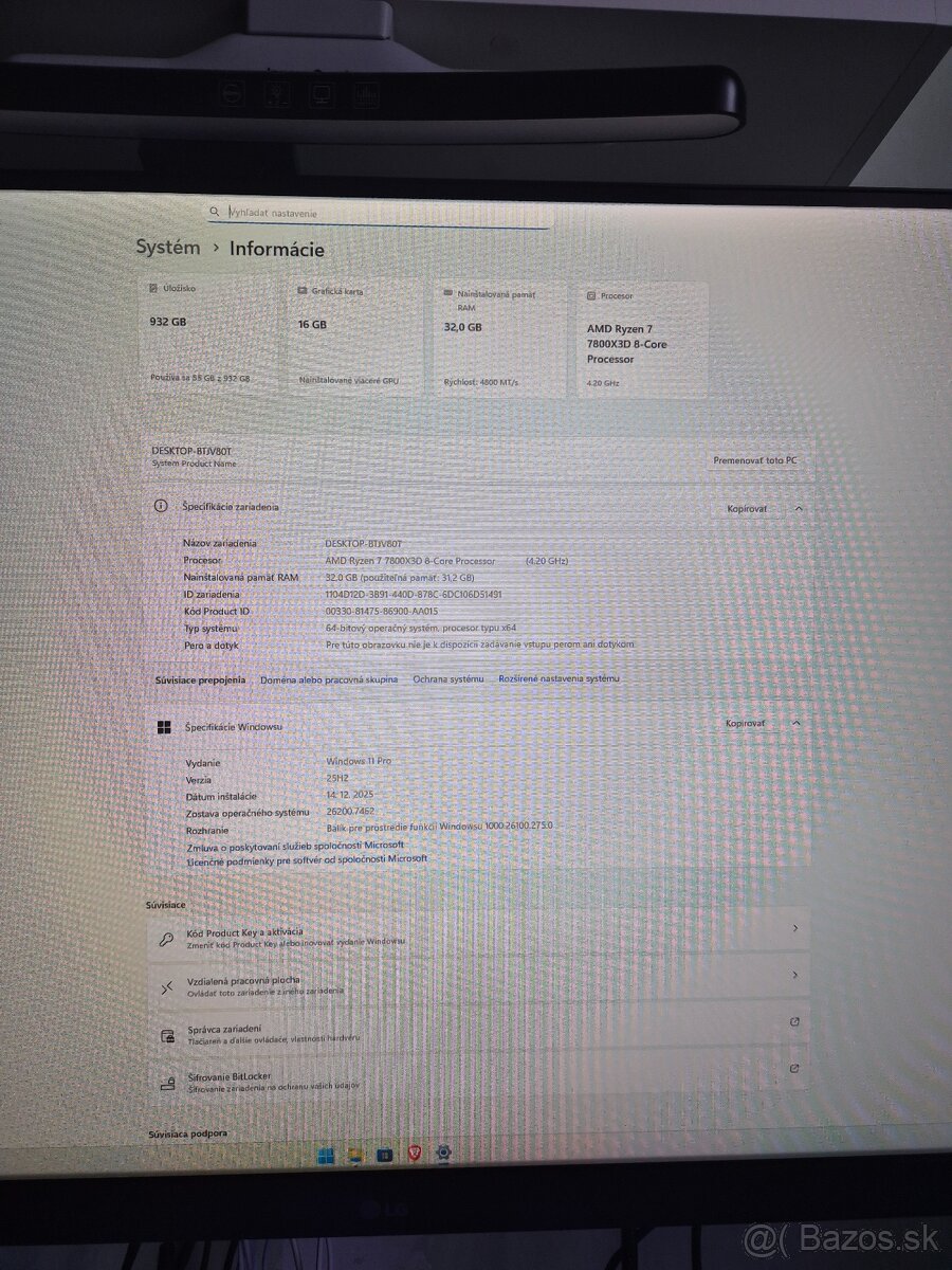Herný PC/Ryzen 7800X3D/ 32GB RAM/ Radeon RX9060XT 16GB - 3