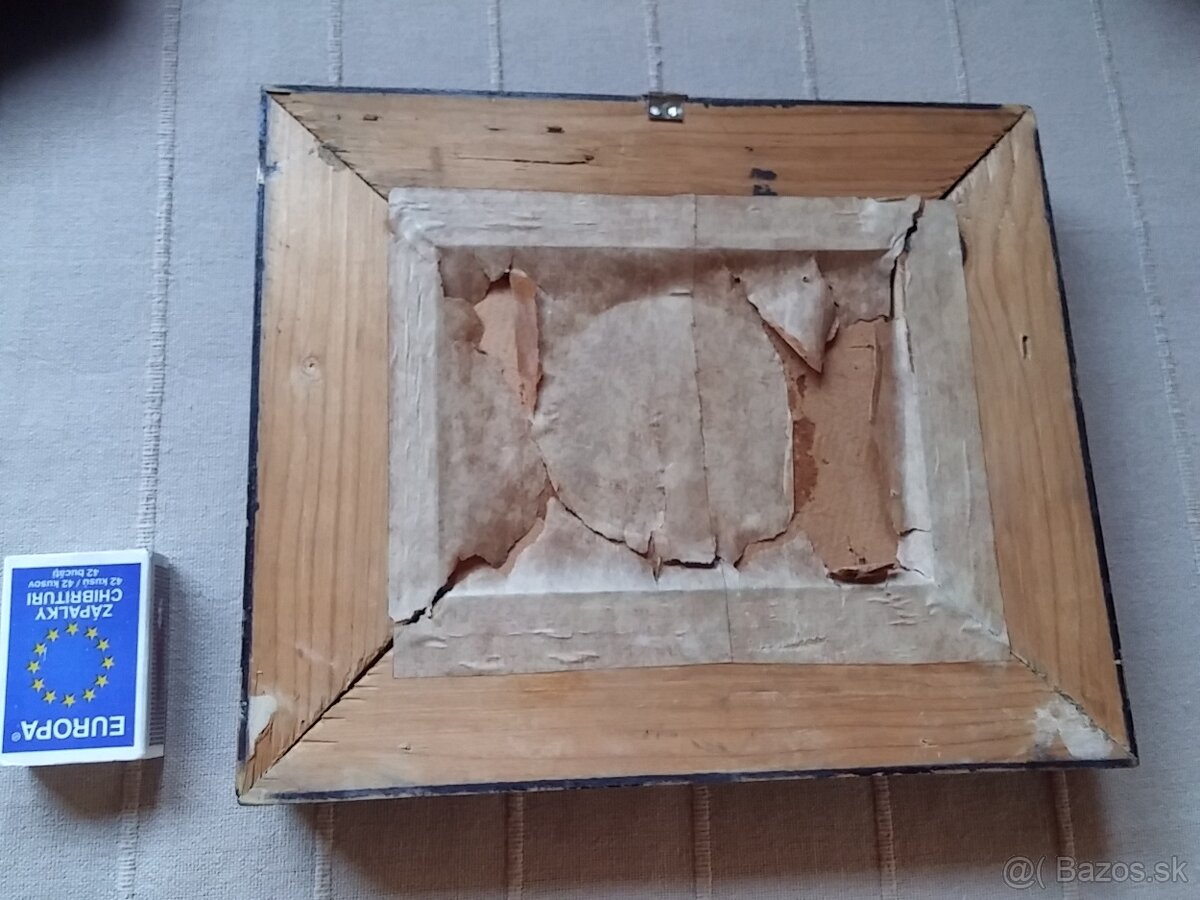 starožitný vyšívaný obraz - gobelín - 3