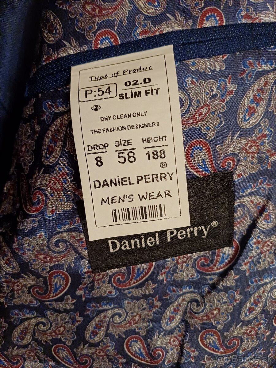 Pánsky tmavomodrý spoločenský oblek - 3