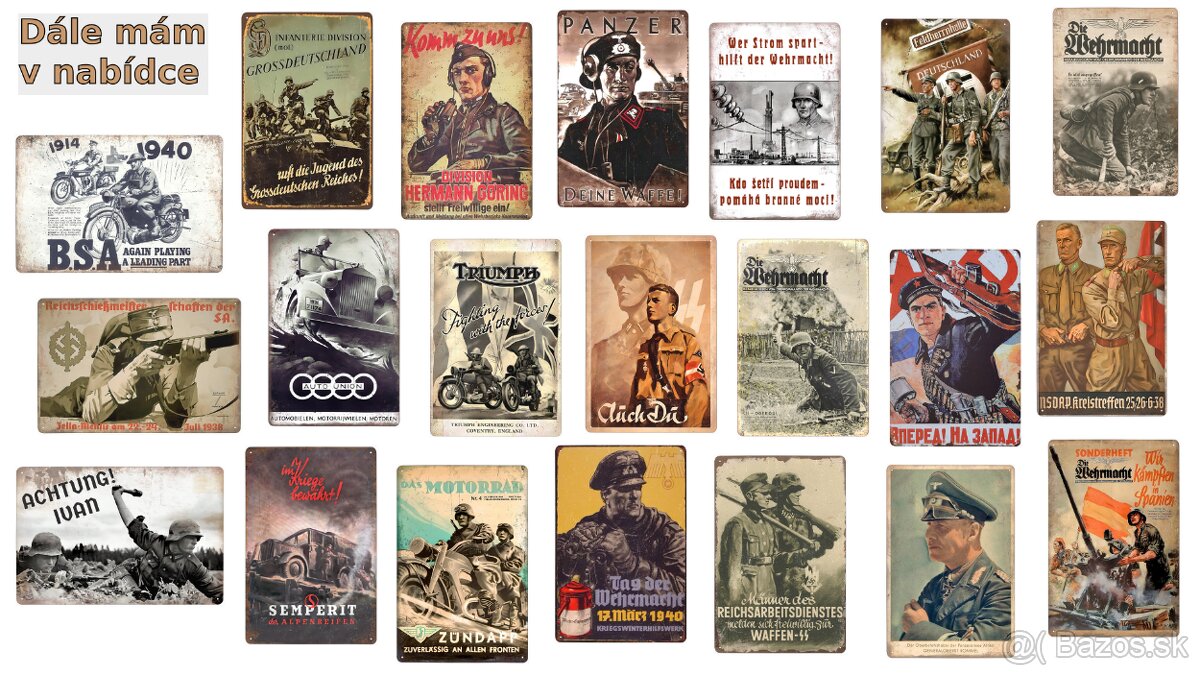 plechová cedule: Říšská pracovní služba - válečná propaganda - 3