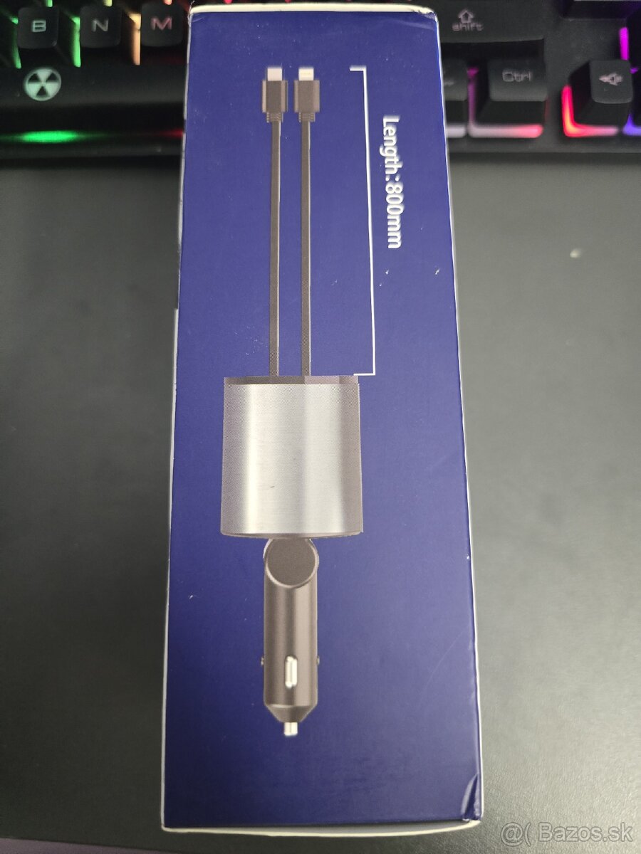 Autonabijačka rýchlo nabíjačka 120W usb c ios nová - 3