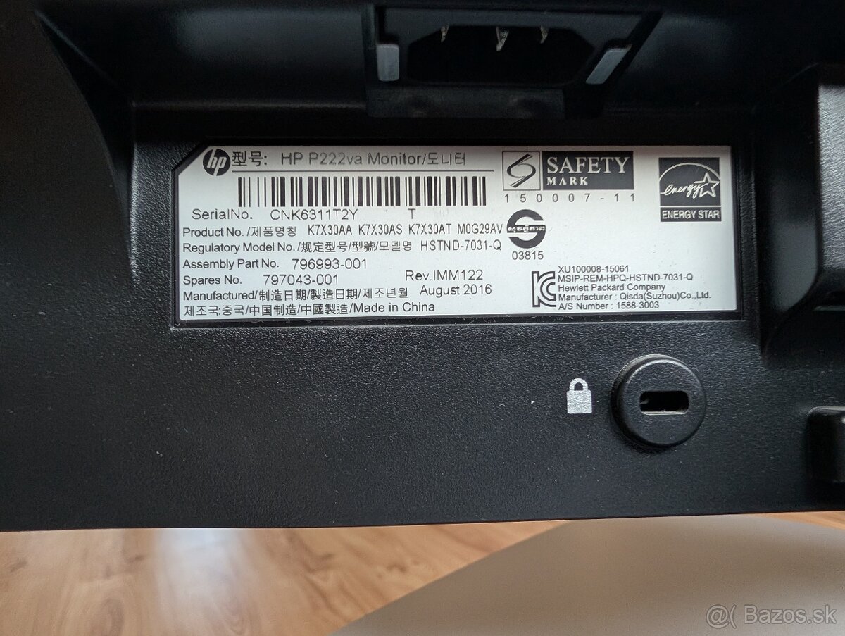 Monitor HP P222va (21,5-palcový) - 3