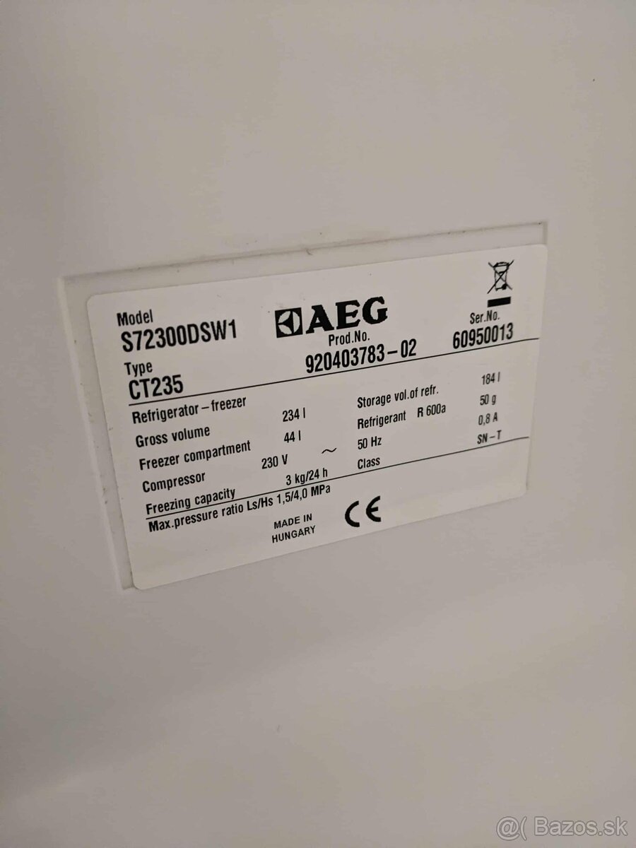 Chladnička s mraznickou AEG CT235 (Electrolux) Objem 234L - 3