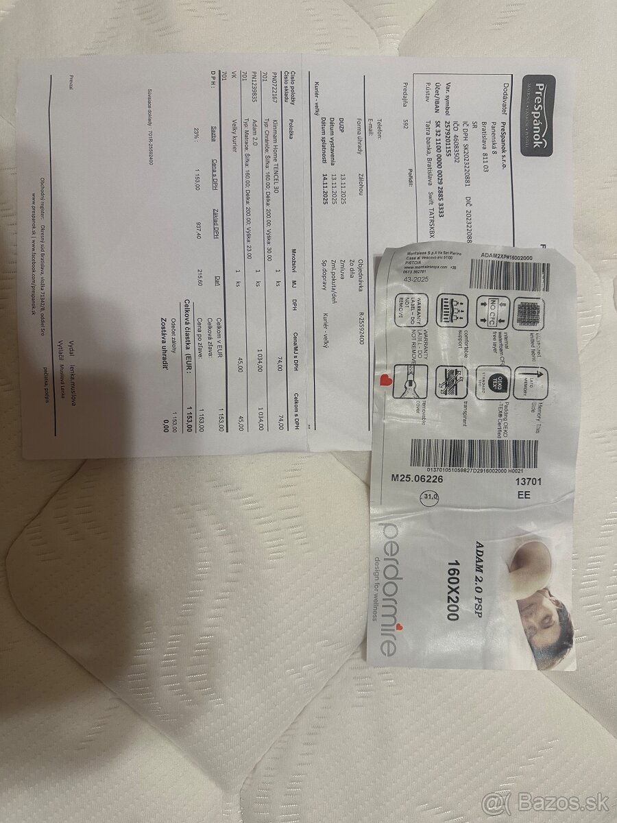 Nový len rozbalený matrac Adam Perdomite 2.0 - 3