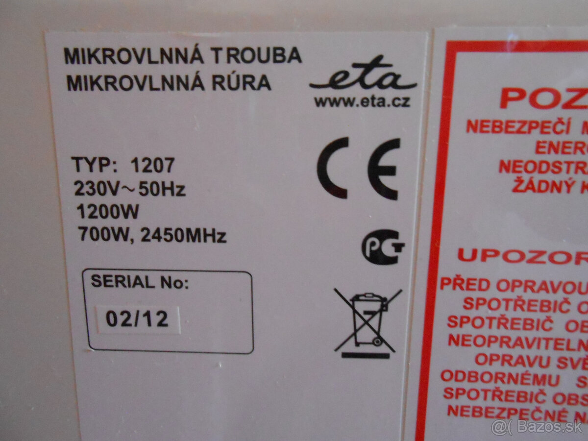 Mikrovlnná rúra ETA - 3