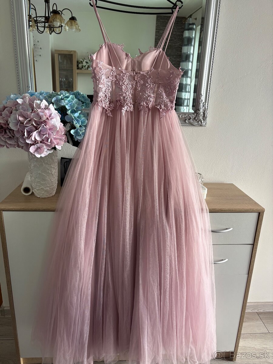 Ružové spoločenské šaty 40/L - 3