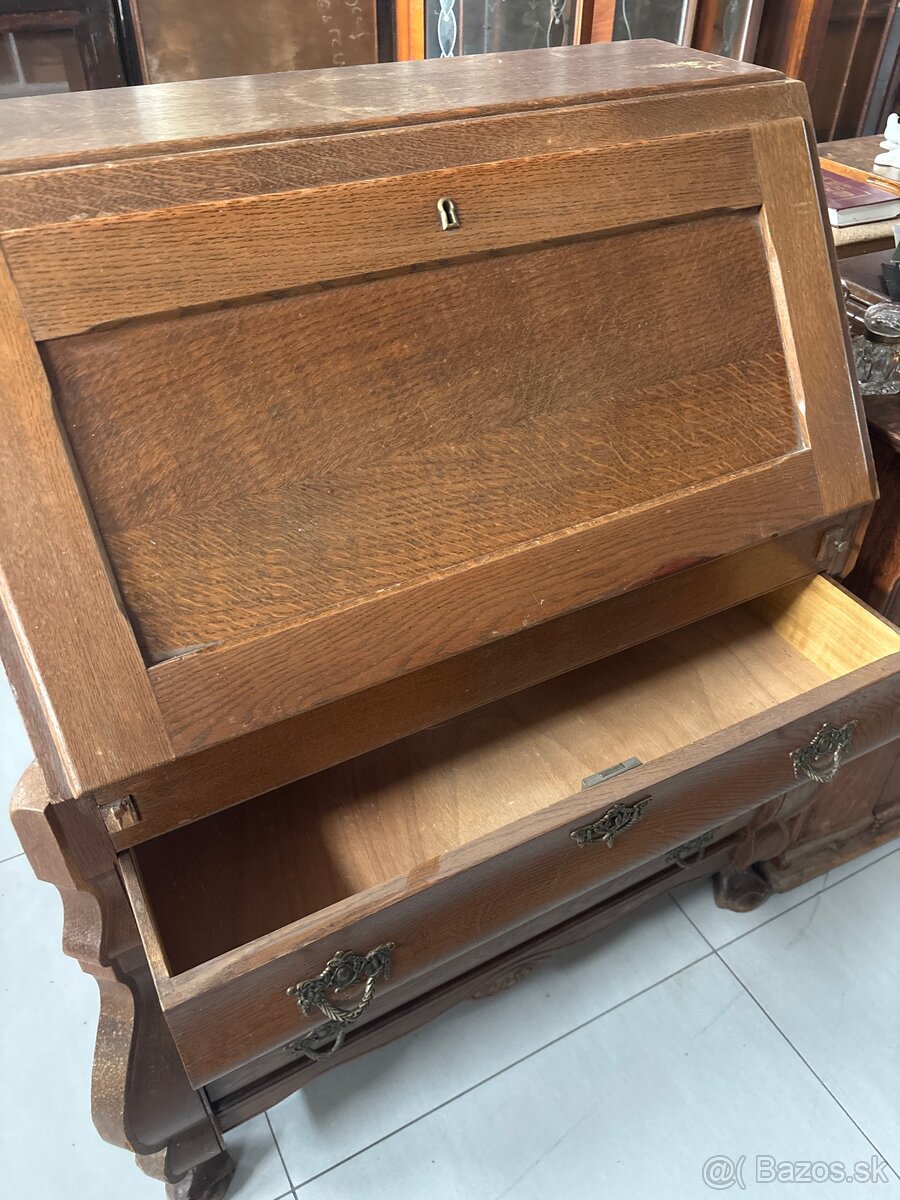 Sekretár / písací stolík s výklopnou doskou dub - 3