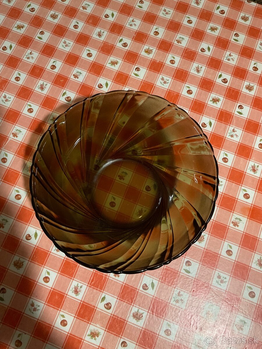 Miska z hnedého francúzskeho skla - 3