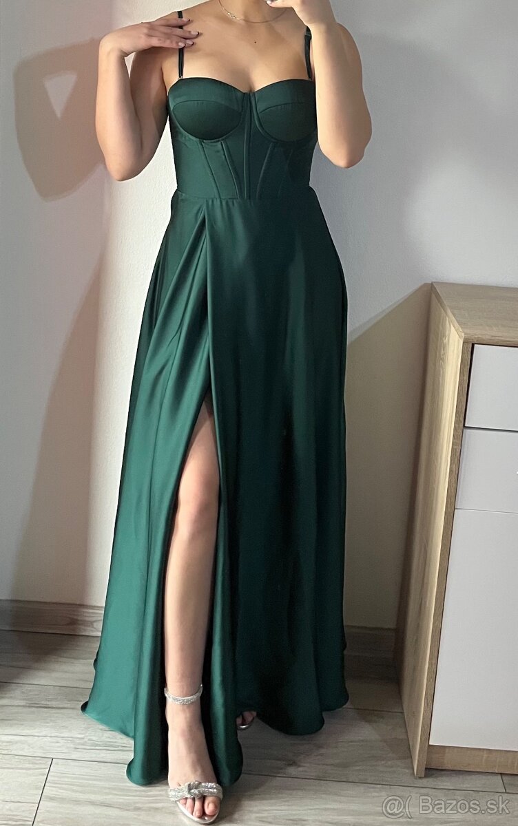 Zelené šaty 36/S - 3