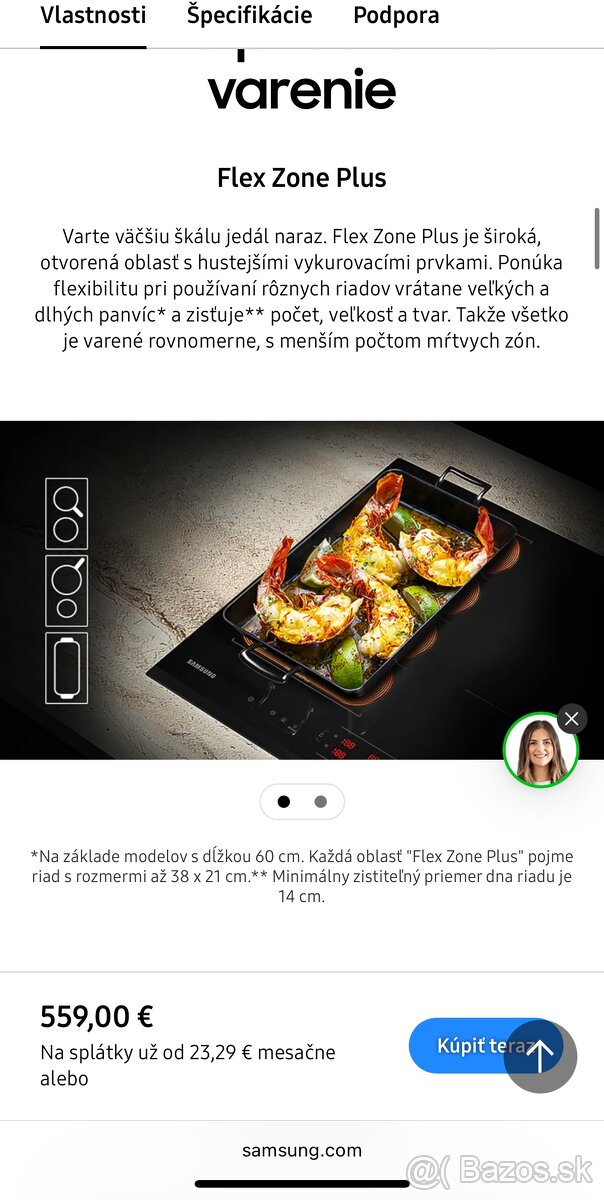 Indukčná doska Samsung NZ64B6056GK/U2 s Flex Zone+ - 3