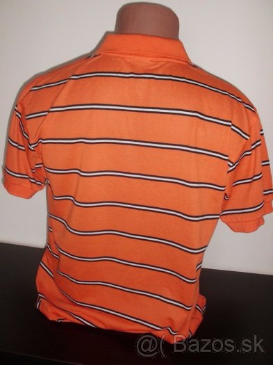 Pánska oranžová polokošeľa s prúžkami - 3