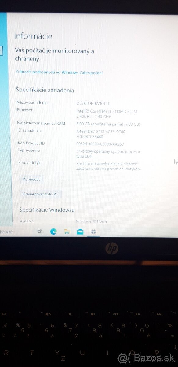 HP INTEL I3 WINDOS10 ORIGINAL plus IPAD 2 - 3