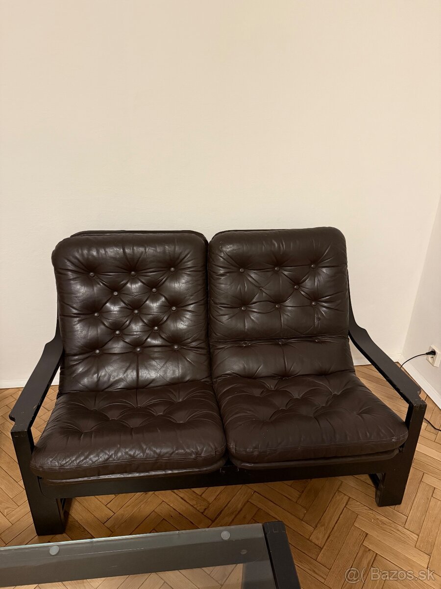 Kožená sedadia súprava a stolík - 3