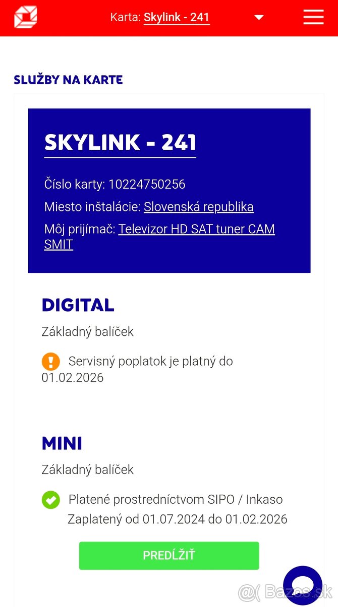 Skylink karta Standard HD Irdeto M7 - 3