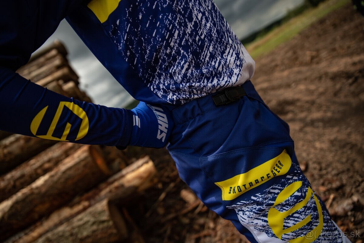 enduro kvalitný set shot modro žltý