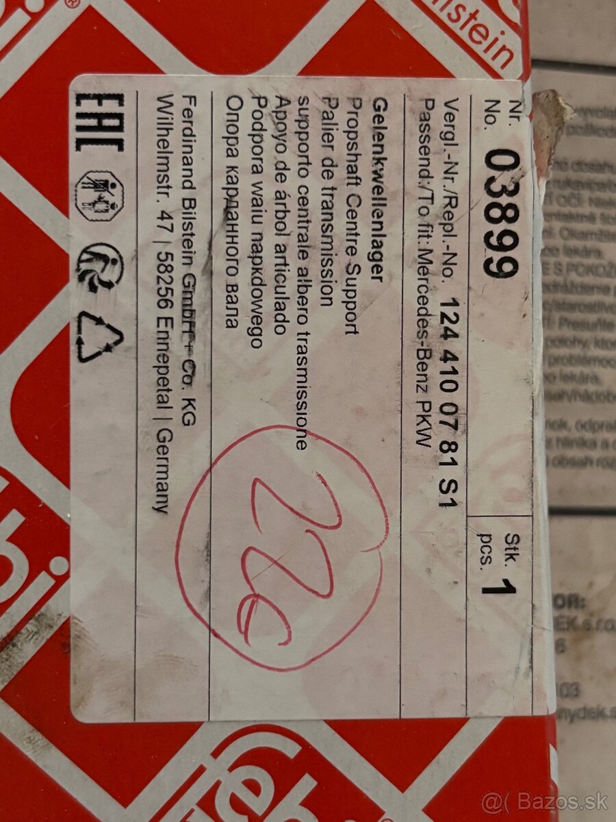 Stredové uloženie kardánu W124 - 3