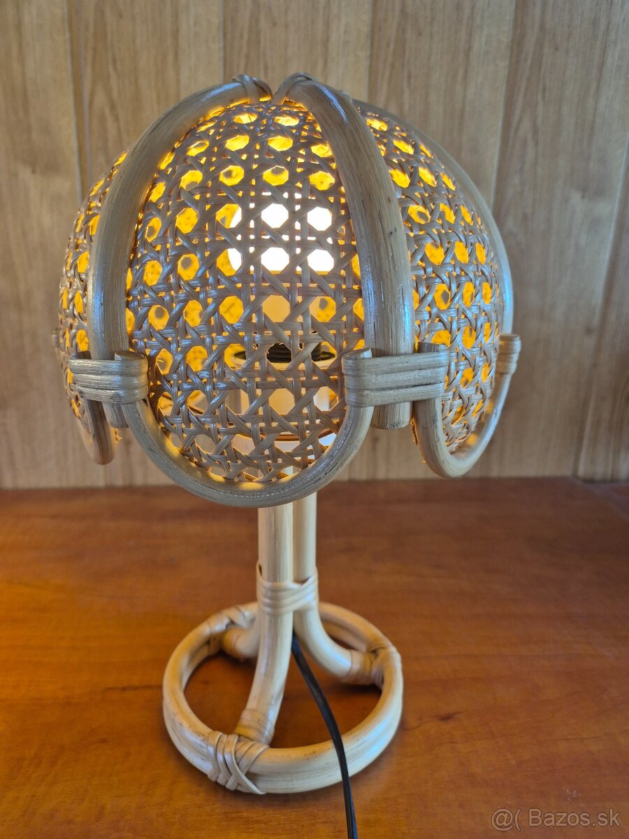 Retro ratanová stolná lampa - 3