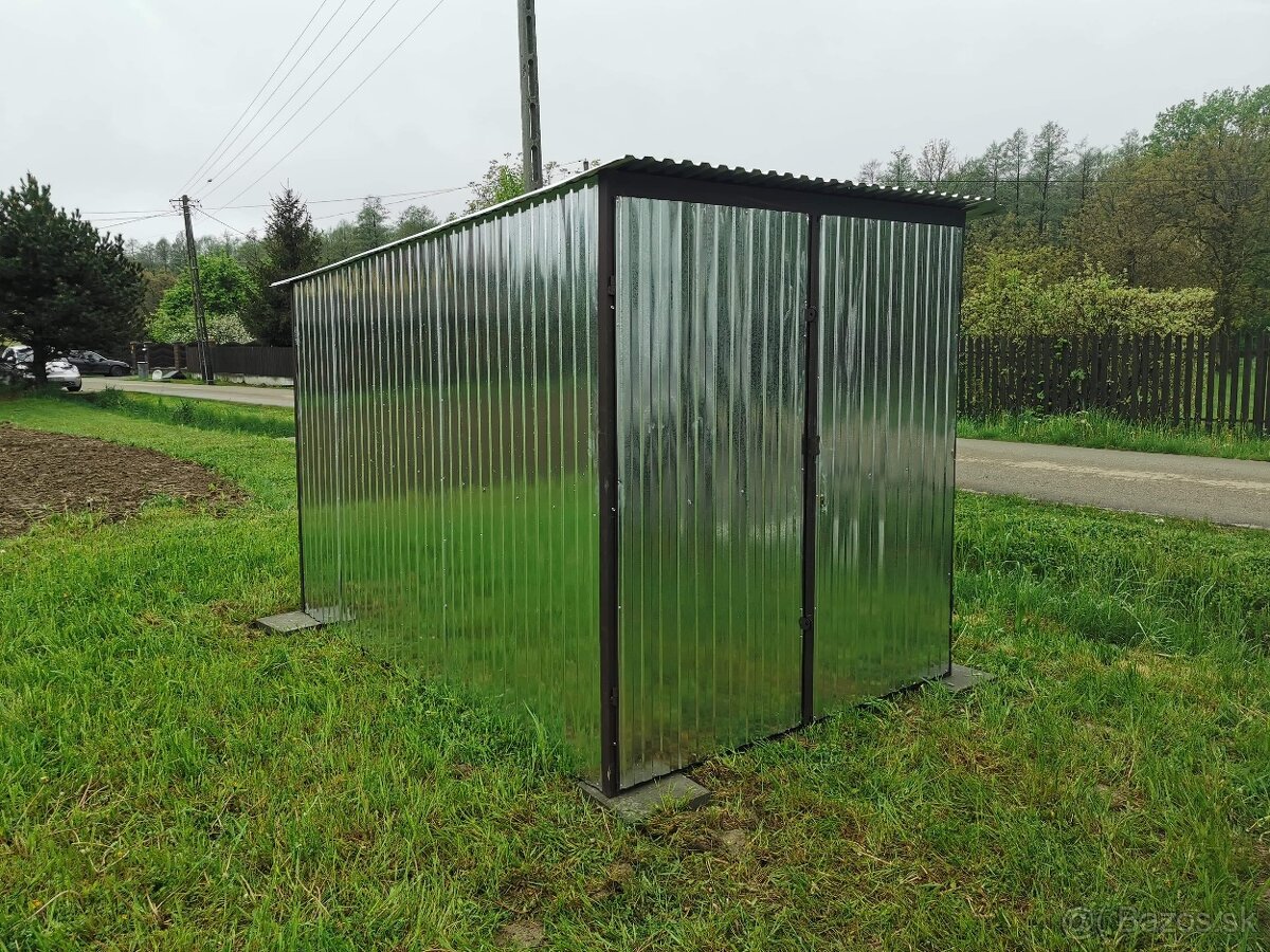 Plechová garáž 2×3 m – pozinkovaná - 3