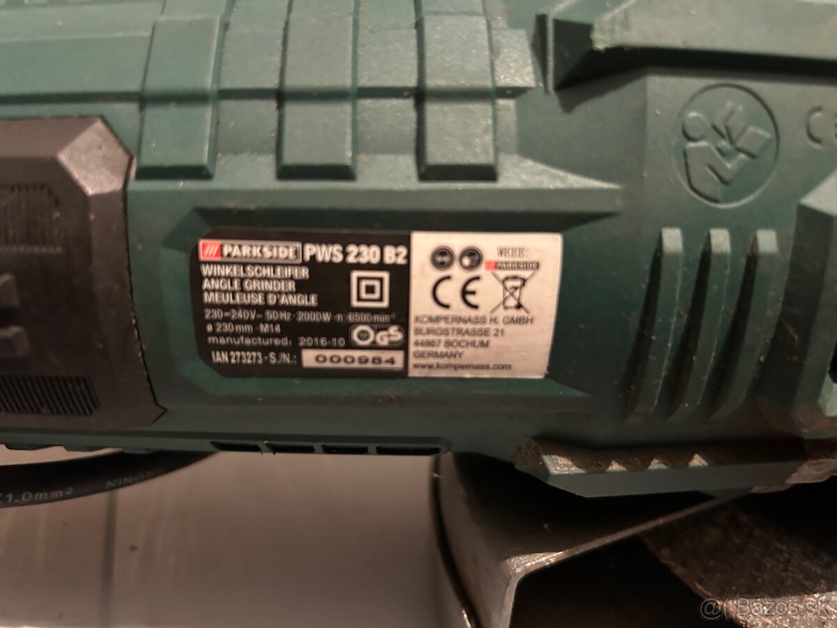 Uhlová brúska Parkside 230 mm PWS 230 B2 - 3