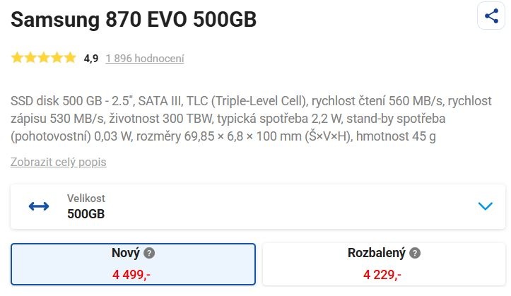 SSD 500GB Samsung 870 EVO - 3
