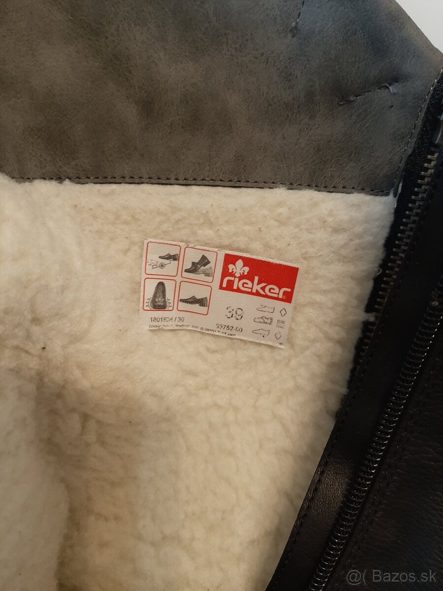 Dámske kožené zimné čižmy Rieker.vel.39 - 3