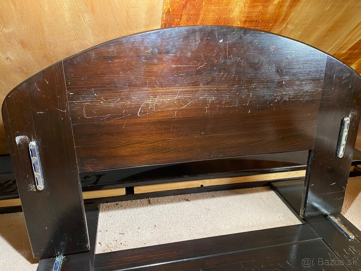 Masívna drevená posteľ tmavohnedá 100x212 - 3