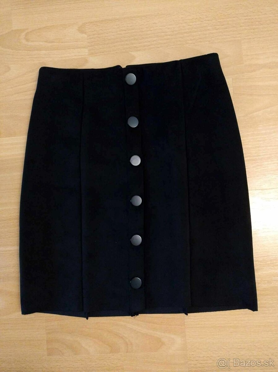 Čierna semišová sukňa puzdrového strihu (Tally Weijl) - 3