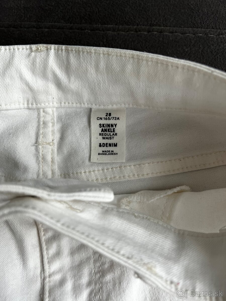 H&M biele nohavice, velkost 28 - 3