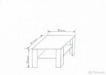 Konferenčný stolík štvorcoceho tvaru 70cm x 70 cm - 3