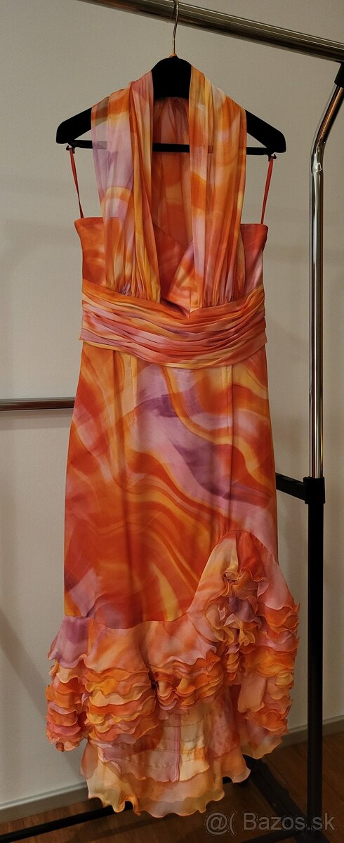 Oranžové spoločenské šaty - 3