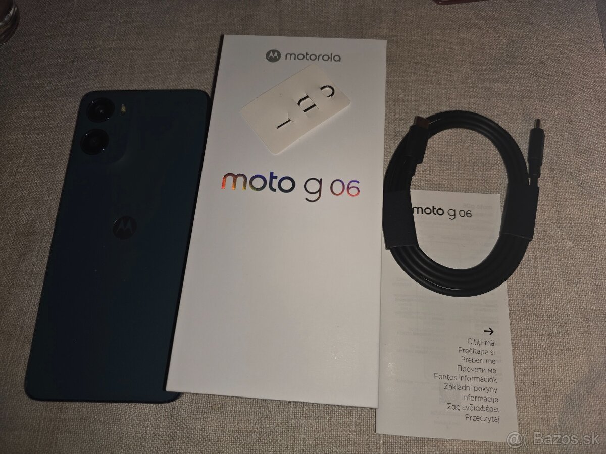Motorola G0 6 duos modrá v super stave konplet navod krabica - 3