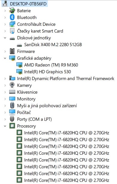 ▼DELL Precision 3510 - 15,6" / i7-6820HQ / 16GB / SSD / ZÁR - 3