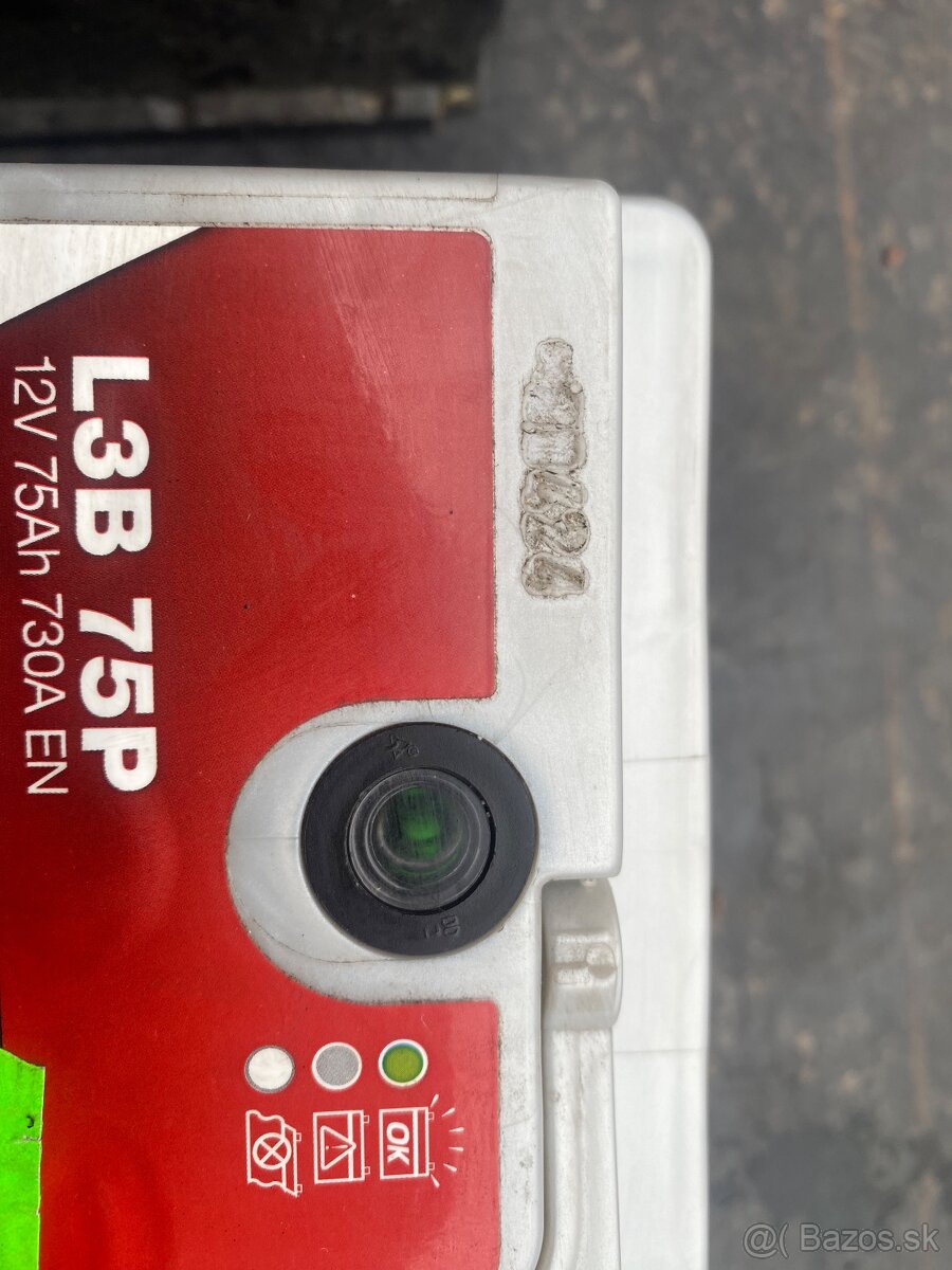 Predám 2ks akumulátor autobatériu 12V 75Ah - 3