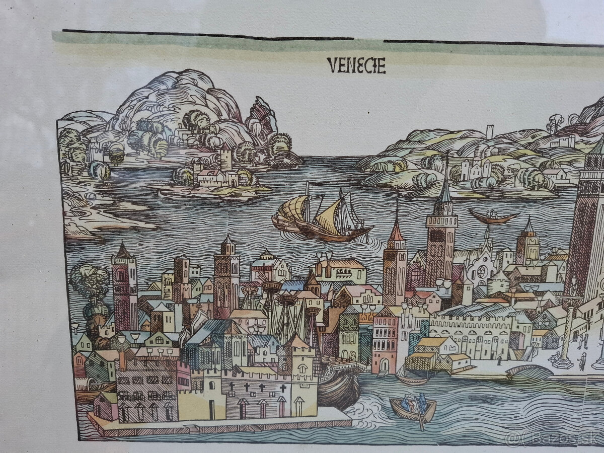 Predám starý obráz Venecie-Benedig - 3
