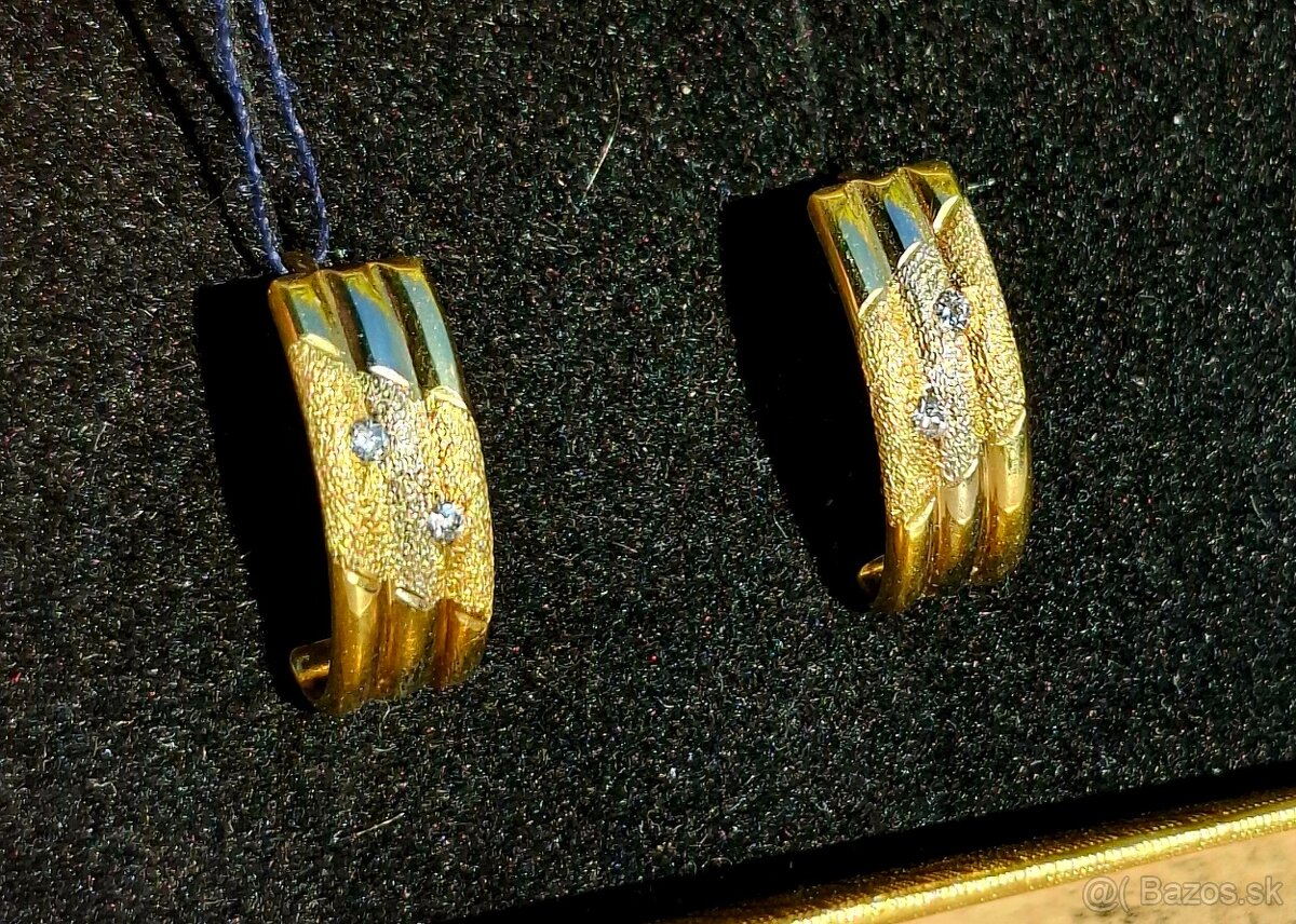 Zlate náušnice kamienky 585 - 3