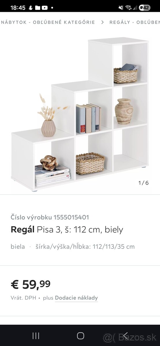 Moderný regál Pisa – 1 alebo 2 ks - výhodná cena - 3