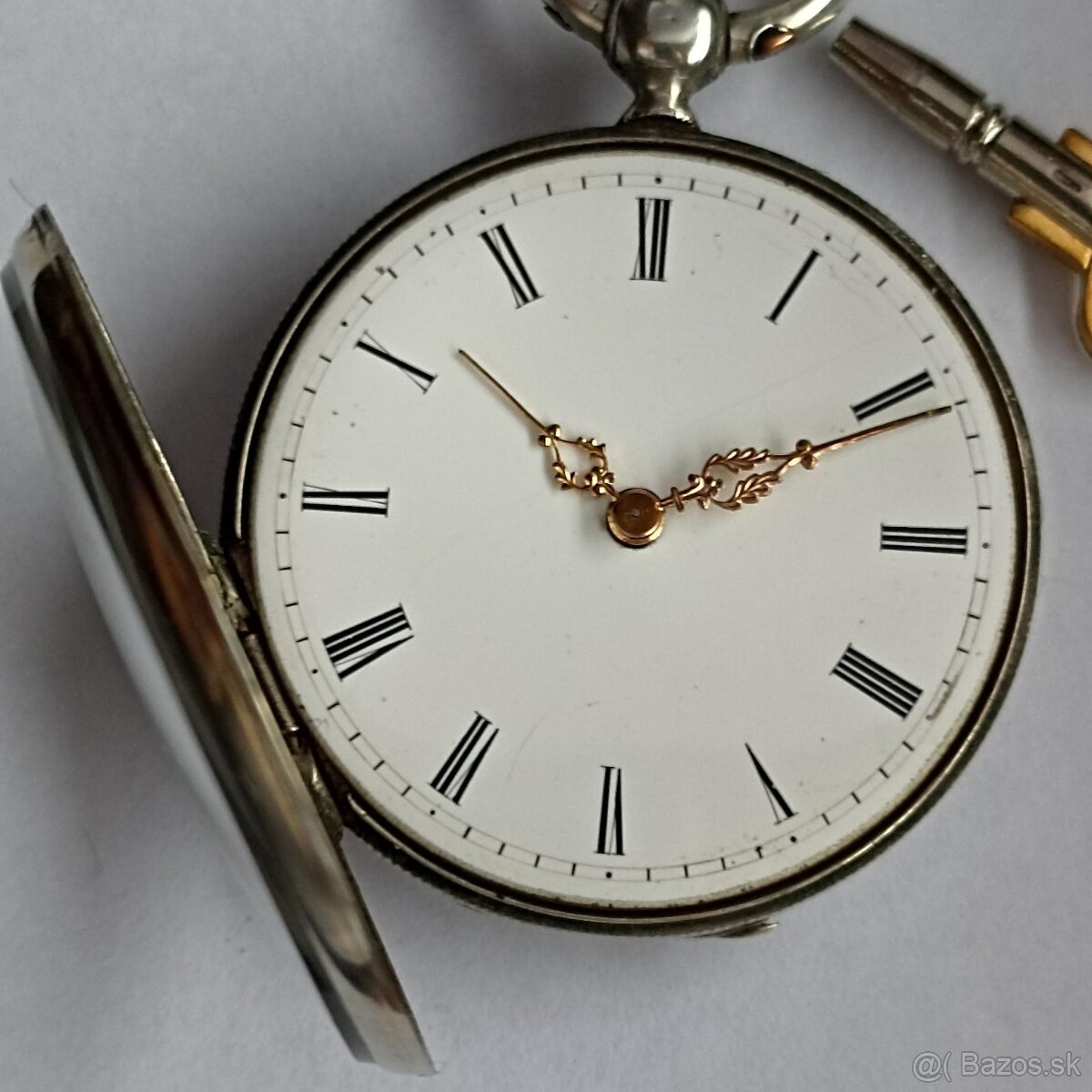 Starožitné STŘÍBRNÉ kapesní hodinky na klíček - klíčovky - 3