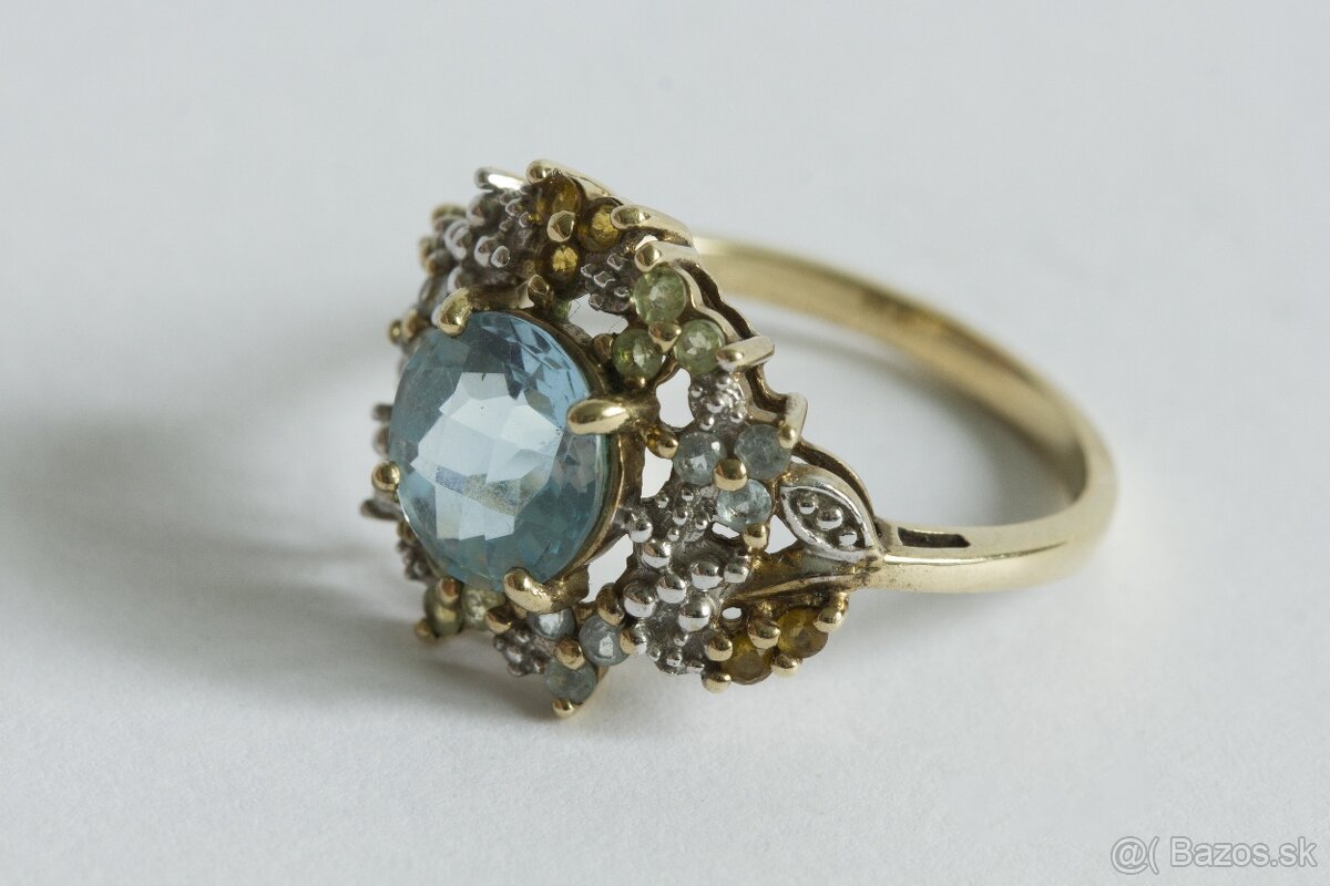 9ct zlatý secesný presteň - 3