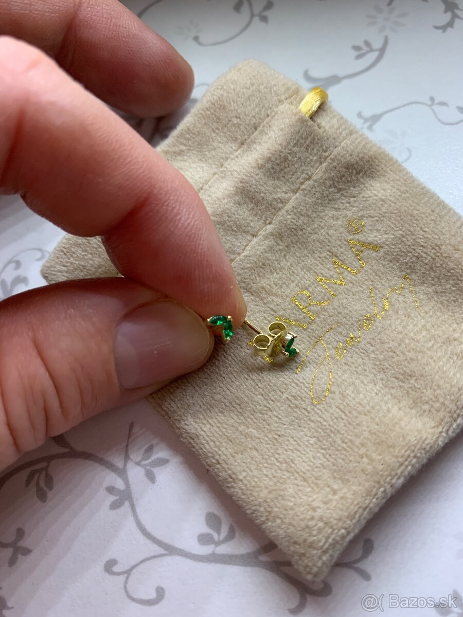 Nové náušnice zn. Karma pozlátené striebro - 3