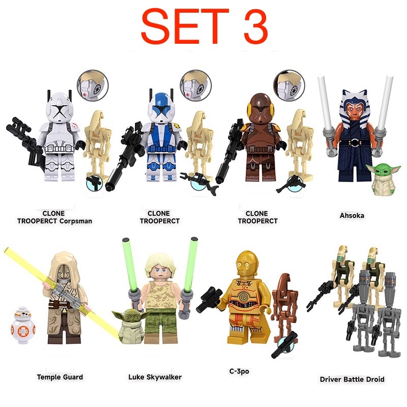 Rôzne figúrky Star Wars 4 (8ks) - typ lego - nové - 3