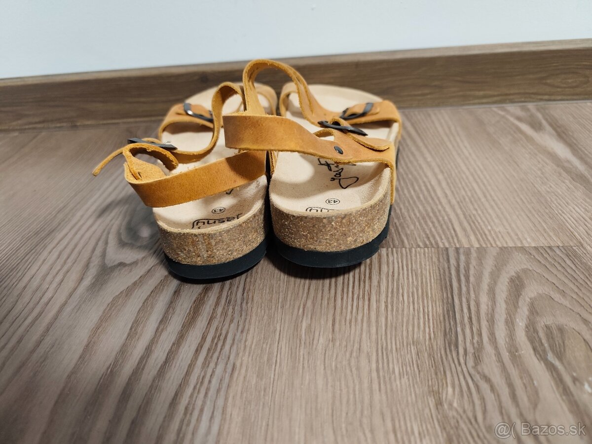 Jasný 43 - celokožené hnedé sandále - 3