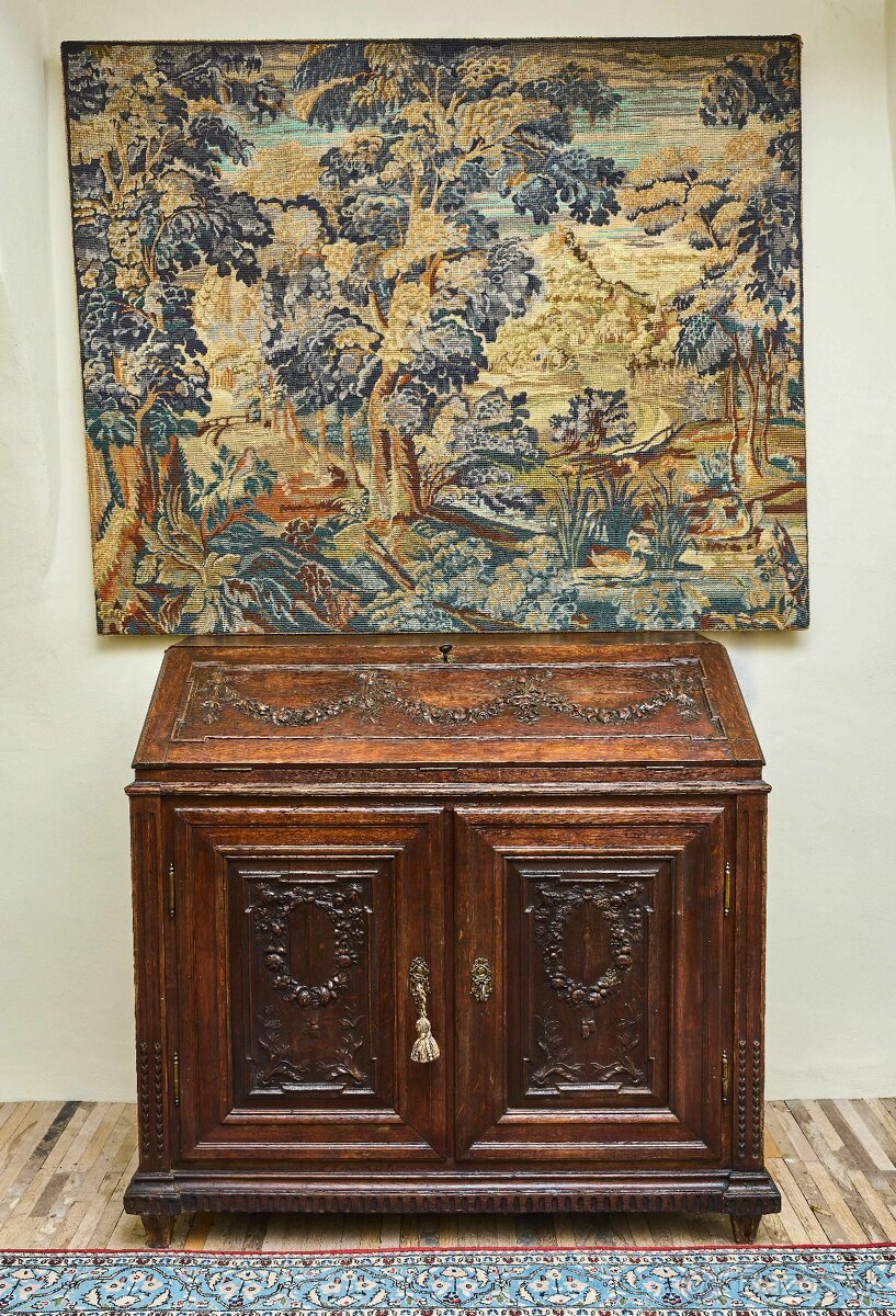 Klasicistický dubový sekretár s komodou z obdobia okolo roku - 3